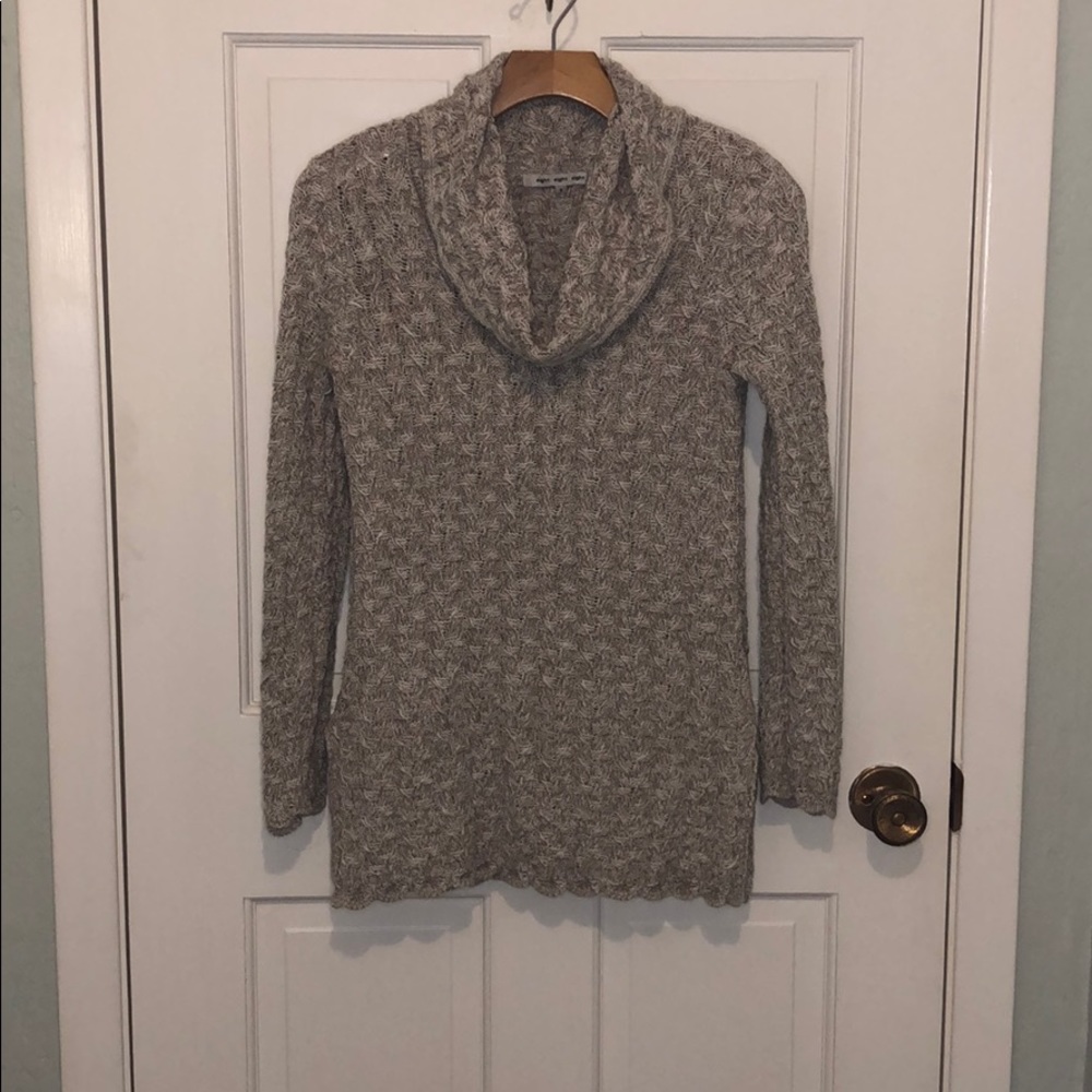 Neutral cowl neck sweater